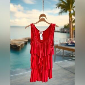 NWT RED flounce top ❤️S